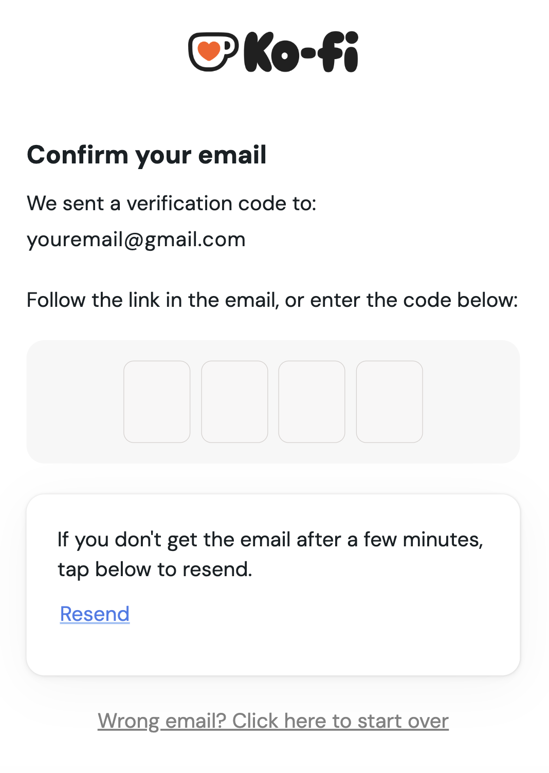 Ko-fi Activation Page