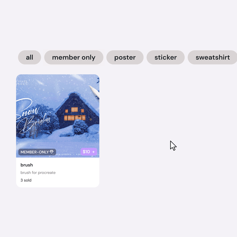 Clicking a category on a creator's shop page and copying the category link from the browser address bar