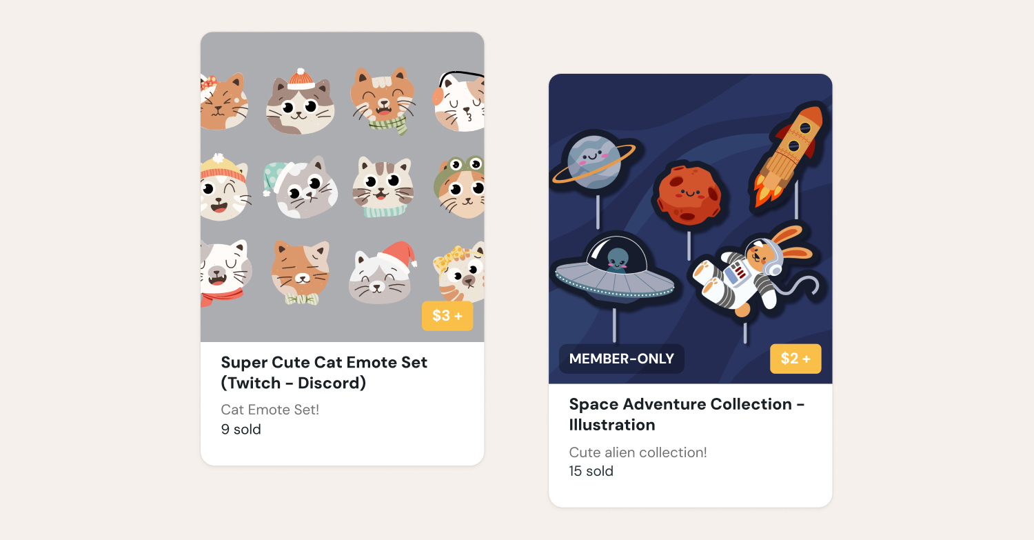 Shop item settings showing the audience option for choosing who can buy the item